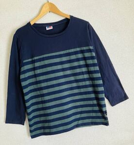 ◎USA COTTON♪ネイビー系#8分丈カットソー ☆4Lサイズ