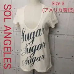 SOL ANGELES Uネック プリント 半袖 カットソー Size S