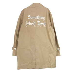 UNDERCOVER アンダーカバー 16SS UCP9302 SOMETHING MUST BREAK バックプリント ロゴ ステンカラーコート レザー ボタン【中古】