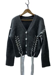 LE CIEL BLEU◆19A61419/レースアップ2WAYニットカーディガン/36/ウール/GRY