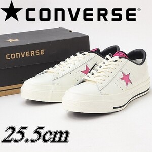 デッドストック 未使用品●CONVERSE コンバース 旧モデル 日本製 ONE STAR OX ワンスター レザー 白×ピンク 7 (25.5cm)