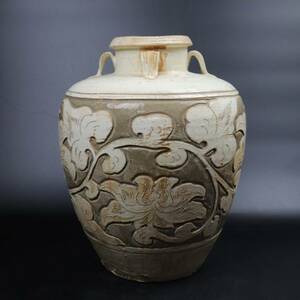 【T315】中国美術 宋 磁州窯 花紋花瓶 大花瓶