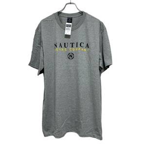 未使用 NAUTICA JEANS COMPANY ノーティカ ジーンズ カンパニー ロゴ Tシャツ L グレー メンズ デッドストック 海外規格 送料185円 24-0425