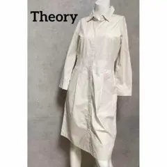 594 Theory 長袖 シャツ ワンピース サイズ2 コットン 綿100％