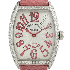 フランクミュラー FRANCK MULLER トノウカーベックス カラードリーム 限定130本 7502QZD 腕時計 WG ダイヤモンド レザー クォーツ【中古】