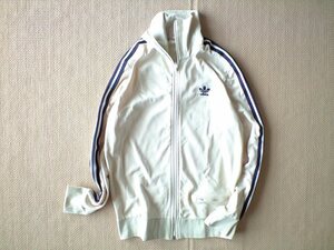 即決 70s ヴィンテージ adidas England イングランド製 コインポケット ジャージ 青タグ 174 クリーム 紺 英国 ventex アディダス