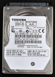 TOSHIBA MQ01ABD032 [320GB 2.5インチ 9.5mm SATA HDD 2014年製 使用時間 19051H (Cristal DiscInfo 正常) (管:KH167