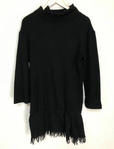 希少【美品】YOHJI YAMAMOTO +noir 2010AW ヨウジヤマモト ノアール フリンジデザインワンピース size1 BLACK