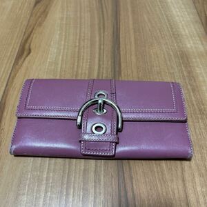 【M】COACH コーチ 長財布 ピンク ジャンク品