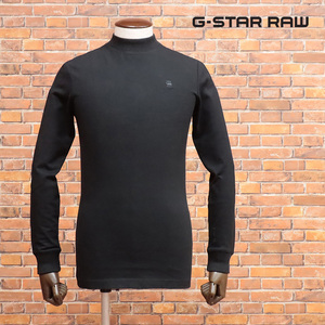 1円/G-STAR RAW/XXSサイズ/モックネック カットソー KORPAZ MOCK R T/S D14448-C444 ジャージー 無地 長袖 新品/黒/ブラック/jh105/