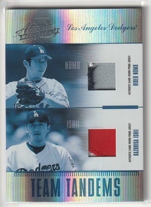 【激レア!! ダブルパッチ】2004 PLAYOFF Absolute Memorabilia #TAN-9 HIDEO NOMO/KAZUHISA ISHII 野茂英雄/石井一久 1/5