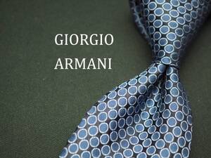 美品【GIORGIO ARMANI ジョルジオアルマーニ】 C1714 ネイビー系 SILK ブランド ネクタイ 古着 良品