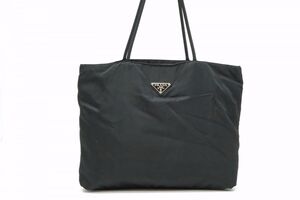 プラダ セミ ショルダー バッグ トート 三角ロゴプレート Unisex テスートナイロン 黒 ブラック PRADA 0235h