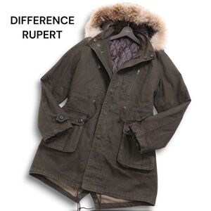 DIFFERENCE RUPERT ルパート 秋冬 リアルファー★ 裏地キルティング フーディー モッズコート Sz.4 メンズ　C5T00116_1#N