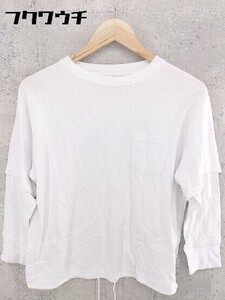 ◇ BEAMS BOY ビームスボーイ レイヤード調 長袖 Tシャツ カットソー ホワイト レディース