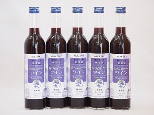 5本セット(果物ワイン グレープ&ブルーベリー alc.4%甘口) 500ml×5本