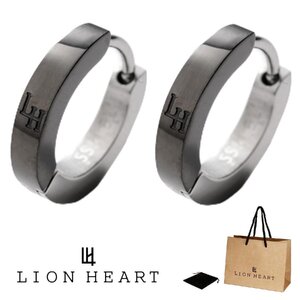 ライオンハート LION HEART 2点セット 両耳用 フープ ピアス LHMP006 LHMP006NBS サージカルステンレス 新品 正規品