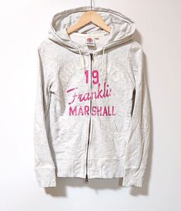 H8438gg FRANKLIN&MARSHALL(フランクリン&マーシャル) サイズM ジップアップパーカー グレー系 霜降り レディース おしゃれ イタリア製