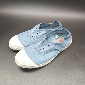 ◇ BENSIMON ベンシモン ゴム調節 薄手 コンパクト カジュアル オシャレ スニーカー サイズ37 ブルー レディース E