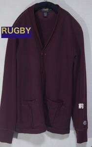 RUGBY　スェットカーディガン　パーカー　M レッド