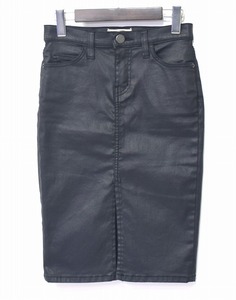 CURRENT ELLIOTT（カレントエリオット）コーティング ストレッチ スカート Black 25 アメリカ製 シガレット PENCIL SKIRT 40s アローズ