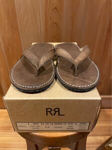 新品未使用品 ダブルアールエル RRL レザー フリップフロップ サンダル