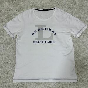 BURBERRY BLACK LABEL バーバリーブラックレーベル 半袖 Tシャツ ロゴプリント ブランドロゴ ホワイト 白 3サイズ