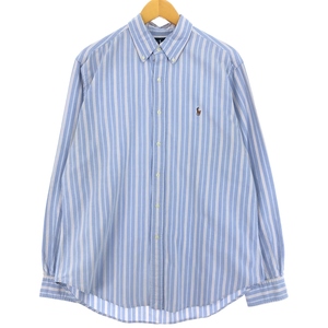 古着 ラルフローレン Ralph Lauren CLASSIC FIT マルチストライプ 長袖 ボタンダウンストライプシャツ メンズL /eaa461329