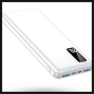 【開封のみ】Iseton★ 【2024極軽薄新型】 モバイルバッテリー 大容量 20000mAh 軽量 携帯充電器 薄型 3台同時充電 Type-C入出力兼用 