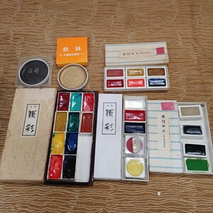 【顔彩 まとめ 6点】中古品 吉祥 鳩居堂 日本画 画材 絵具 【C10-3①】1106