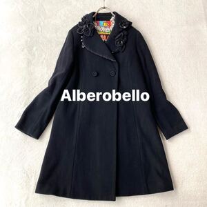 3点送料無料☆Alberobello アルベロベロ ぶたさん フラワーモチーフ　ビーズ刺飾り　可愛い　コート　