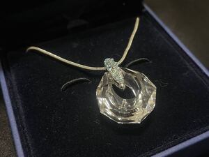 【美品】Swarovski スワロフスキー 箱付 未使用品 ネックレス シルバー ラインストーン ダイヤ スネーク クリア N-A537 1円スタート