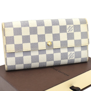 ルイヴィトン ポルトフォイユサラ 長財布 N61735 ダミエアズール オフホワイト系 LOUIS VUITTON