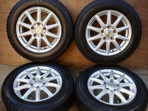 セレナ取り外し/ノア・ヴォクシー アルミ＆22年製TOYOガリットGIZ 195/65R15山あり中古4本SET 6J+45 114.3 5穴