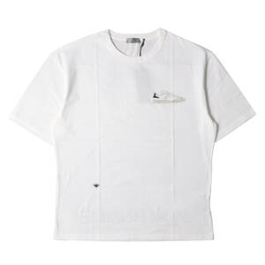 新品 Dior HOMME ディオールオム Tシャツ サイズ:L B01 スニーカー プリント BEE 刺繍 バックヘム ロゴ Tシャツ ホワイト イタリア製