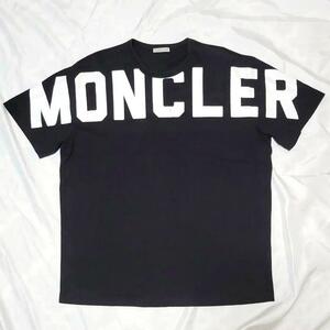 状態良好品 MONCLER モンクレール MAGLIA T-SHIRT マリア 半袖Tシャツ メンズ Lサイズ フロント ブラウザロゴプリント ブラック