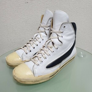 Dior HOMME ディオールオム レザースニーカー 42 約27㎝ ホワイト ブラック ヴィンテージ加工 高級靴 