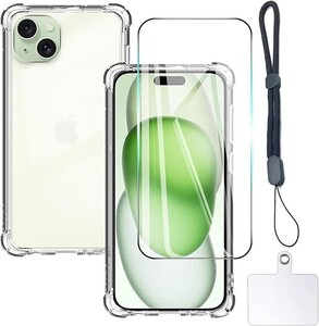 対応 iPhone 15 Plus ケース クリア iPhone 15Plus ガラスフィルム apple カバー TPU 保護ケ