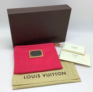 LOUIS VUITTON ルイヴィトン M40068 ポーチ アンティグア ポシェットプラットＰＭ ローズ ピンク 保存袋 箱付 正規店購入 未使用長期保管品