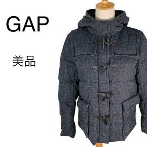 M23-05 【美品】 GAP ギャップ ダウンジャケット フード付 トグルボタン ダウン90% グレー系 モコモコ レディース Mサイズ 防寒 冬物