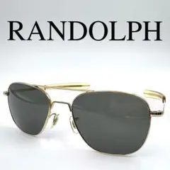 RANDOLPH ランドルフ サングラス 度なし フルリム ゴールド ケース付き