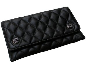 クロムハーツ Chrome Hearts キルト　ウォレット　レザー　ブラック　財布　 QUILTED WALLET BLACK LEATHER