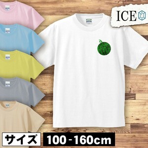 スイカ キッズ 半袖 Tシャツ 男の子 女の子 ボーイズ ガールズ プリント 綿 おもしろ 面白い ゆるい トップス ジュニア かわいい100 110 12