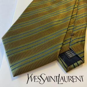 イヴサンローラン　YSL　ワイドネクタイ　新品定価￥35.200　ストライプ08　ラグジュアリー　色艶在る上品なネクタイ Yves Saint Laurent 