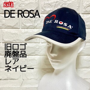 DE ROSA 旧ロゴ 廃盤品　キャップ　 サイクリング　ネイビー　デローザ 帽子