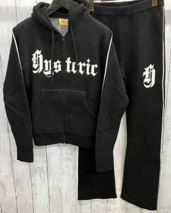 【タグ付き】HYSTERIC GLAMOUR セットアップ ヒステリックグラマー パーカー ロングパンツ ジャガード ブラック