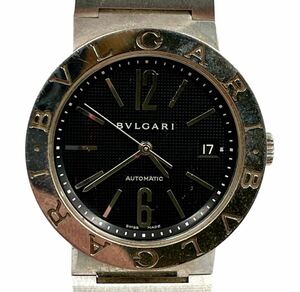 1円〜③ 【送料230円】稼働 BVLGARI BB38SS ブルガリ メンズ時計 自動巻き ブルガリブルガリ ステンレス ブラック文字盤