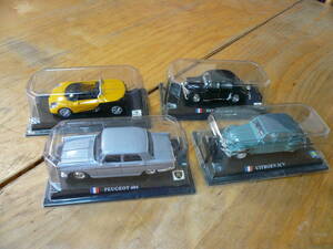 即決N4台組 フランス CITROEN 2CV PEUGET 404 SPIDER RENAULT 4CV Del Prado デルプラド 名車図鑑 コレクション 1/43　送料520円