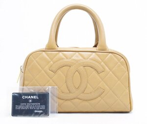 CHANEL　シャネル　マトラッセ ミニボストンバッグ デカココマーク ヴィンテージ ハンドバッグ キャビアスキン シールカード有