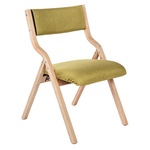 グリーン ダイニングチェア 木製 椅子 完成品 介護チェア イス 折りたたみチェア カバー洗える　7色選択可能 リビング E642 
